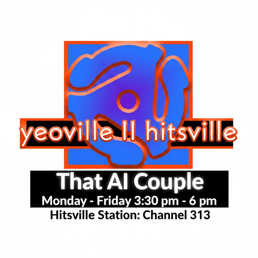 AI generated graphic of AI generated talk show.